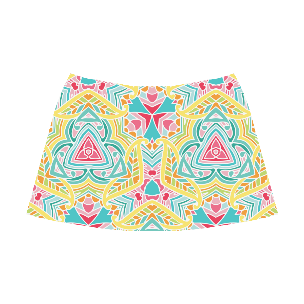 Zandine 0409 bright summer floral pattern Mnemosyne Women's Crepe Skirt (Model D16)