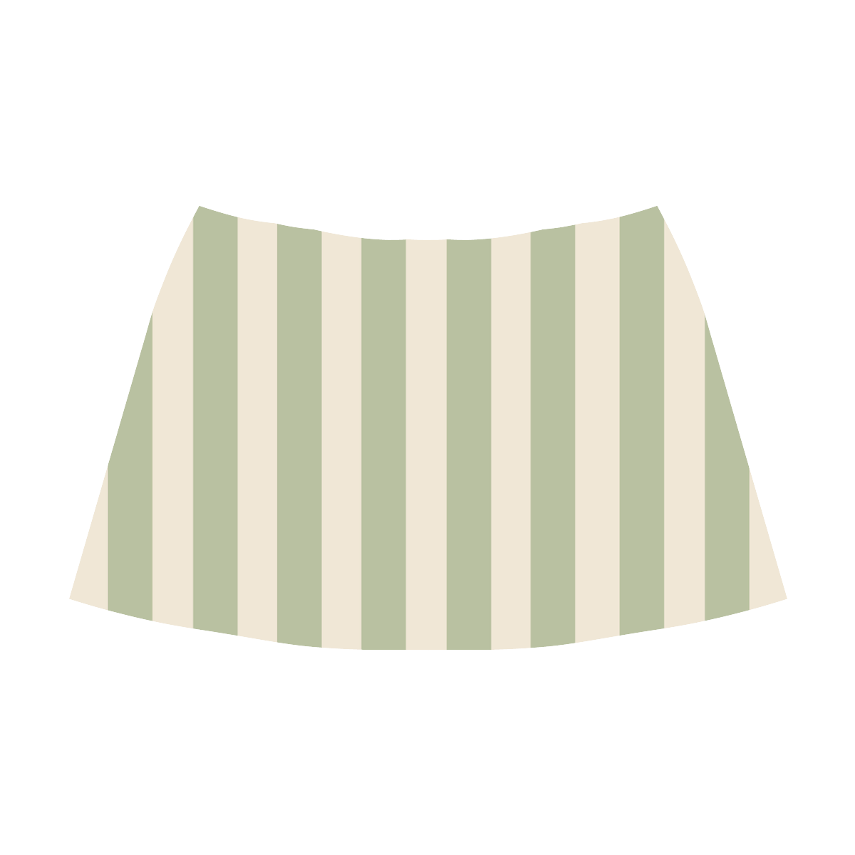 Stripes in Sage and Tan Mnemosyne Women's Crepe Skirt (Model D16)