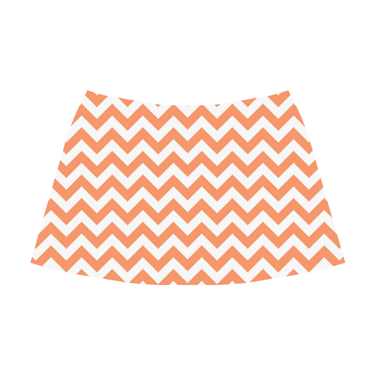 Tangerine Orange zigzag chevron pattern Mnemosyne Women's Crepe Skirt (Model D16)