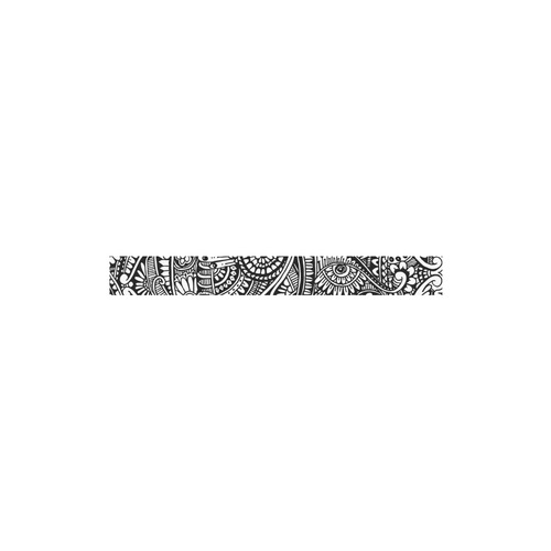 Black white abstract flower pattern hippie Mnemosyne Women's Crepe Skirt (Model D16)
