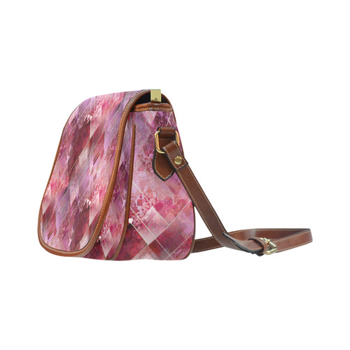 Marbleized Strawberry Saddle Bag/Small (Model 1649) Full Customization