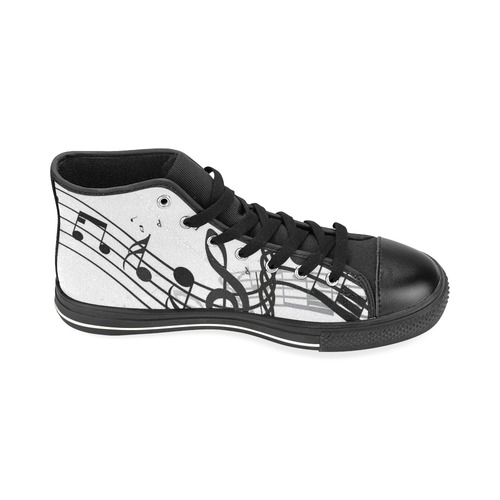 Music High Top Canvas Women's Shoes/Large Size (Model 017)
