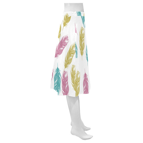 feathers pattern Mnemosyne Women's Crepe Skirt (Model D16)