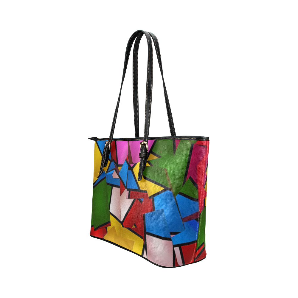 Lightning Pattern by Artdream Leather Tote Bag/Small (Model 1651)