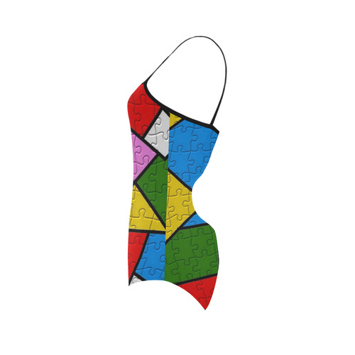 Puzzle Dream by Popart Lover Strap Swimsuit ( Model S05)