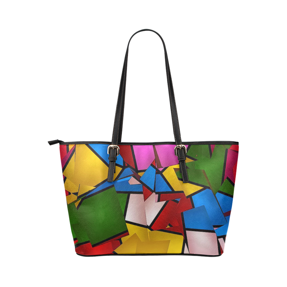 Lightning Pattern by Artdream Leather Tote Bag/Large (Model 1651)