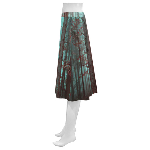 Autumn forest Mnemosyne Women's Crepe Skirt (Model D16)