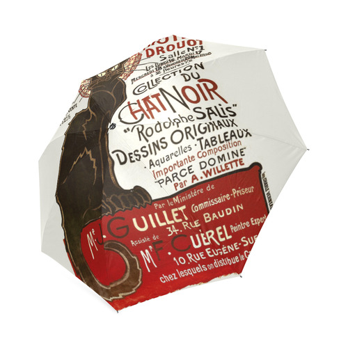 Le Chat Noir Art Nouveau French Vintage Foldable Umbrella (Model U01)