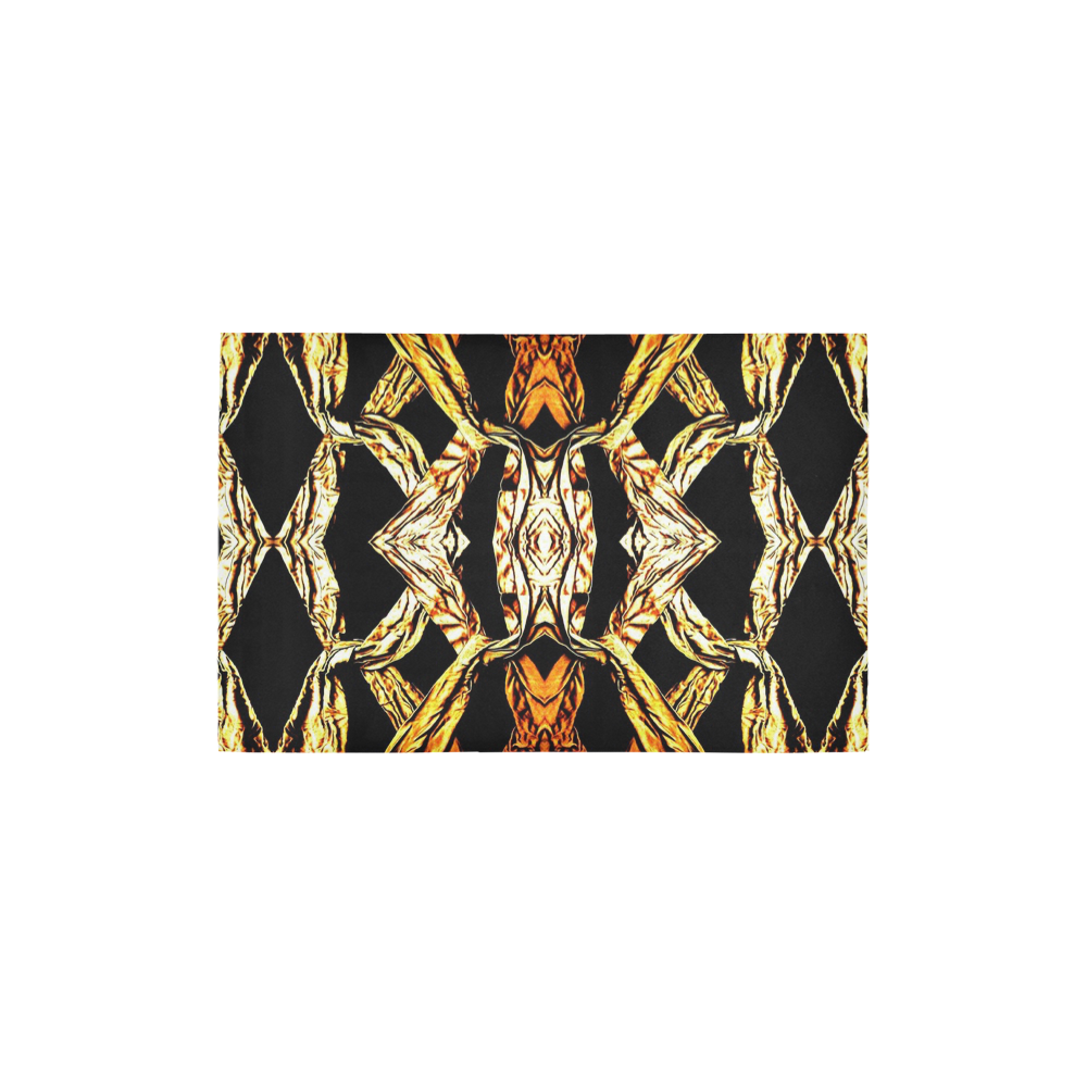 Elegant Oriental Pattern Black Gold Area Rug 2'7"x 1'8‘’