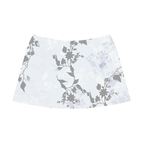 Branches with leaves only very pale blue Mnemosyne Women's Crepe Skirt (Model D16)