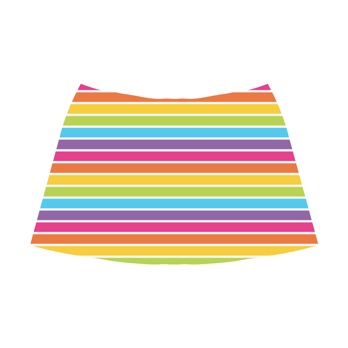 rainbow stripes Mnemosyne Women's Crepe Skirt (Model D16)