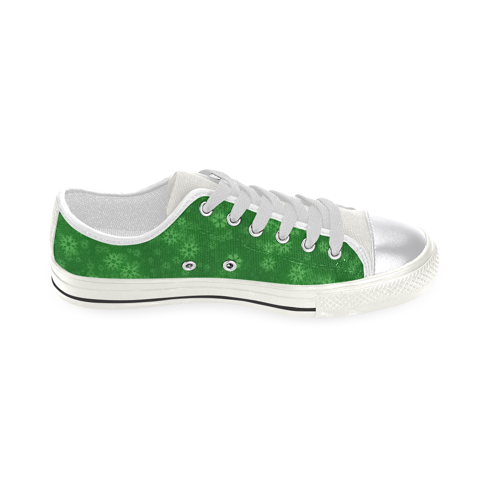 Snow stars green Canvas Women's Shoes/Large Size (Model 018)