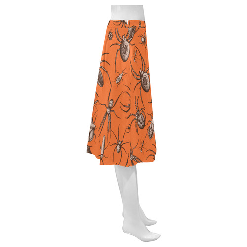 beetles spiders creepy crawlers insects halloween Mnemosyne Women's Crepe Skirt (Model D16)