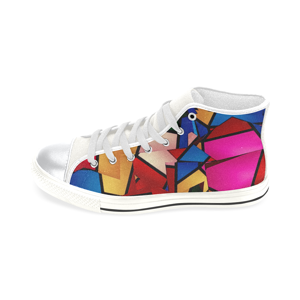Lightning Pattern by Artdream High Top Canvas Women's Shoes/Large Size (Model 017)