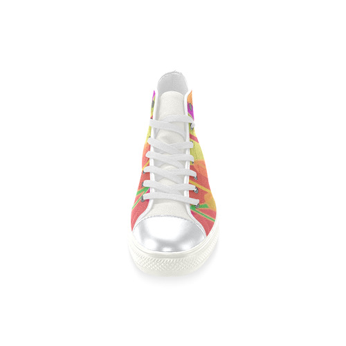 Holiday Ornaments Modern Colorful Abstract Art High Top Canvas Women's Shoes/Large Size (Model 017)