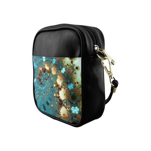 Distant Lands Copper Blue Fractal Sling Bag (Model 1627)