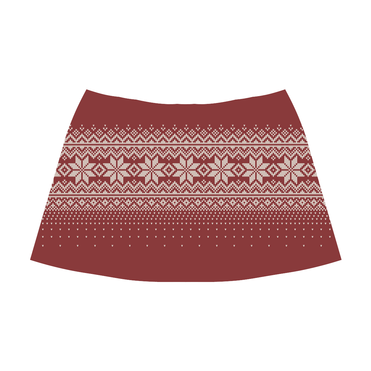 nordic pattern ugly sweater pattern Mnemosyne Women's Crepe Skirt (Model D16)