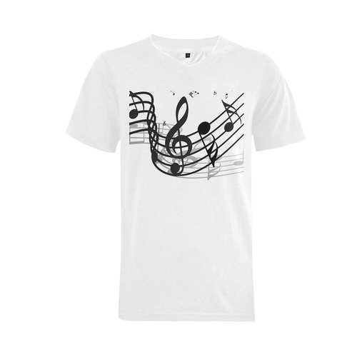 Music Men's V-Neck T-shirt (USA Size) (Model T10)