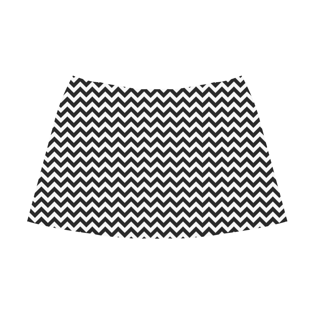 white black zigzag chevron pattern Mnemosyne Women's Crepe Skirt (Model D16)