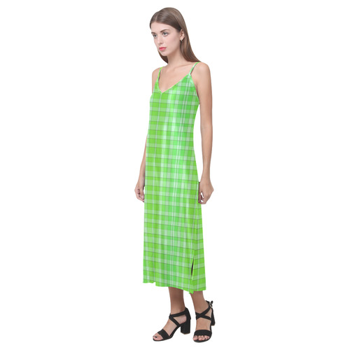 FabricPattern20160802 V-Neck Open Fork Long Dress(Model D18)