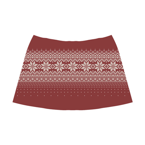 nordic pattern ugly sweater pattern Mnemosyne Women's Crepe Skirt (Model D16)