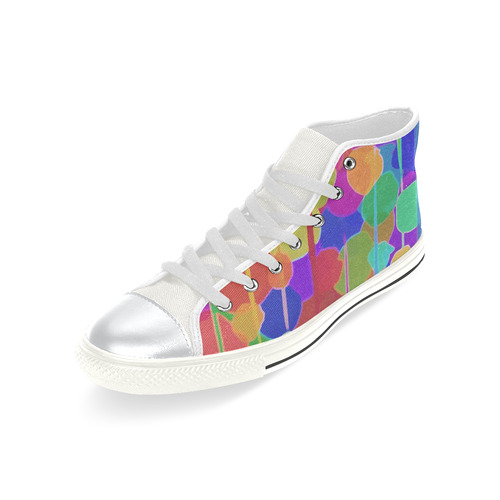 Holiday Ornaments Modern Colorful Abstract Art High Top Canvas Women's Shoes/Large Size (Model 017)