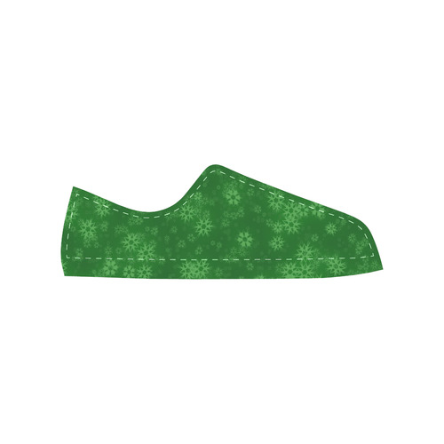 Snow stars green Canvas Women's Shoes/Large Size (Model 018)