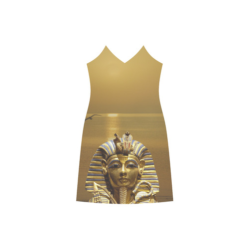 Egypt King Tut V-Neck Open Fork Long Dress(Model D18)