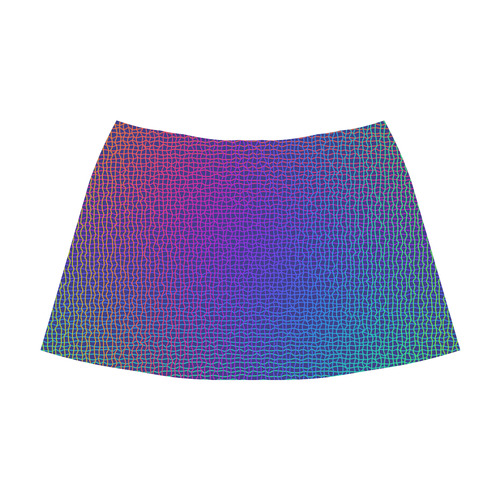 Rainbow Fine Art Grid Black Mnemosyne Women's Crepe Skirt (Model D16)