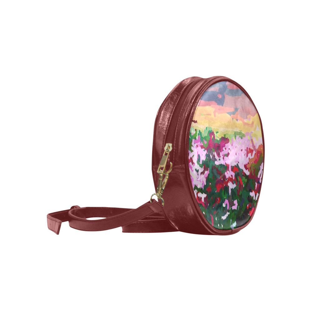 Impressionist of flowers 3 Round Sling Bag (Model 1647)