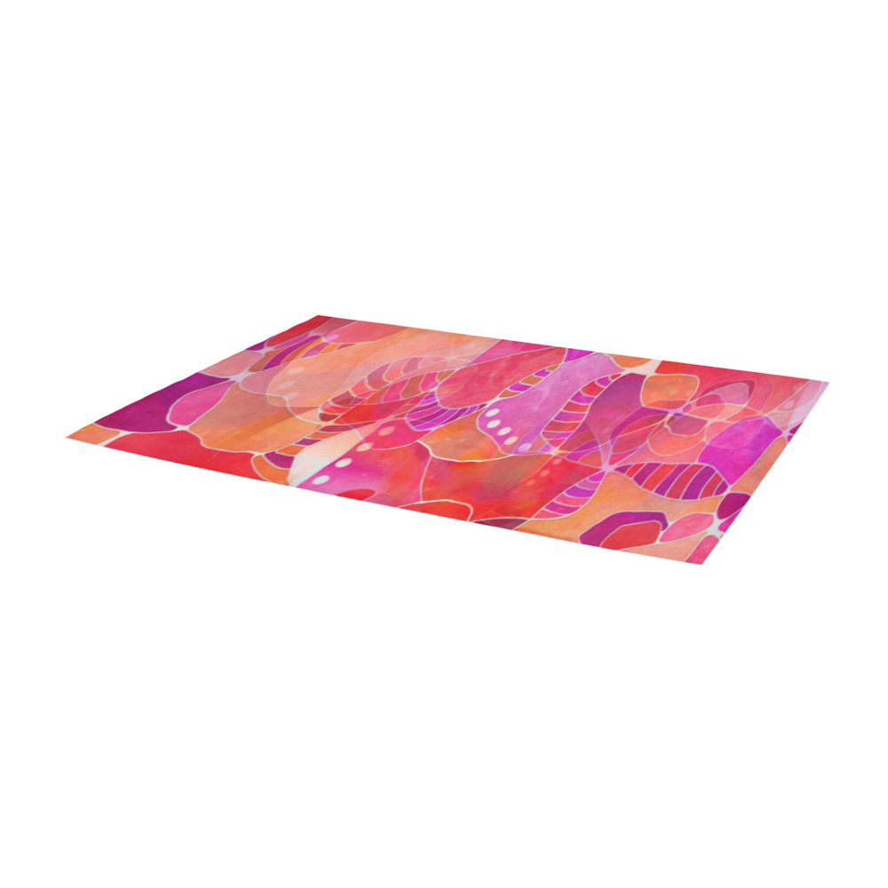 Meshuga Pink Pattern Area Rug 9'6''x3'3''