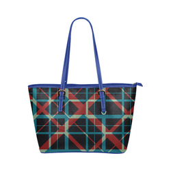 Plaid I Blue strap Hipster Style  Shoulder Bag Purse Leather Tote Bag/Small (Model 1651)