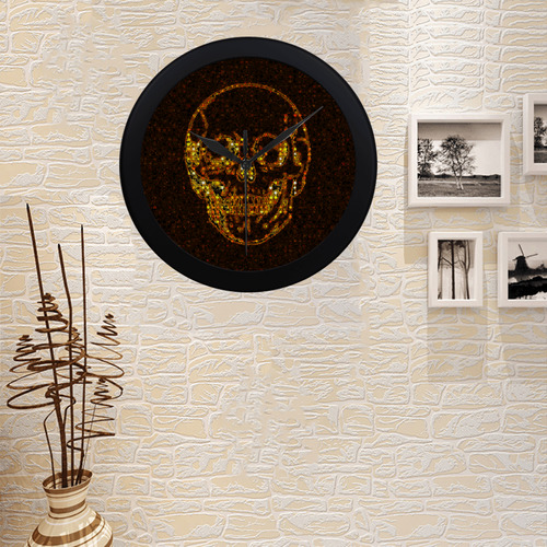 golden skull Circular Plastic Wall clock