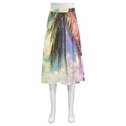 Prismatic Palm Mnemosyne Women's Crepe Skirt (Model D16)