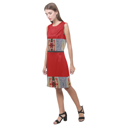 winter moods-Annabellerockz-red-dress Eos Women's Sleeveless Dress (Model D01)