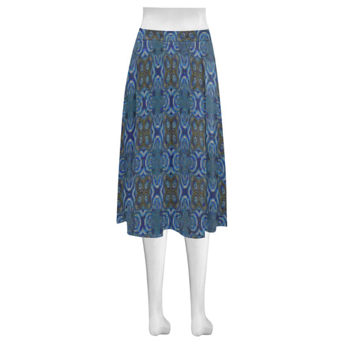 Blue Shadows Mnemosyne Women's Crepe Skirt (Model D16)