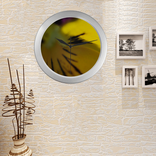 Glorious Yellow Silver Color Wall Clock