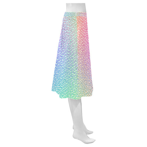 Rainbow Fine Art Grid Mnemosyne Women's Crepe Skirt (Model D16)