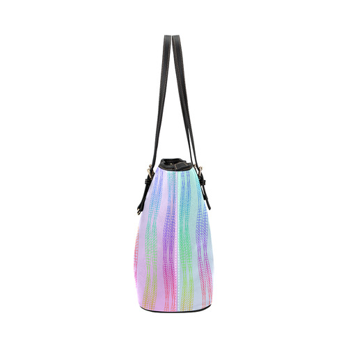 Curvy Rainbow Helix Leather Tote Bag/Small (Model 1651)