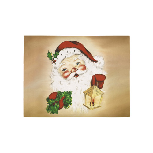 A cute Santa Claus with a mistletoe and a latern Area Rug 5'3''x4'