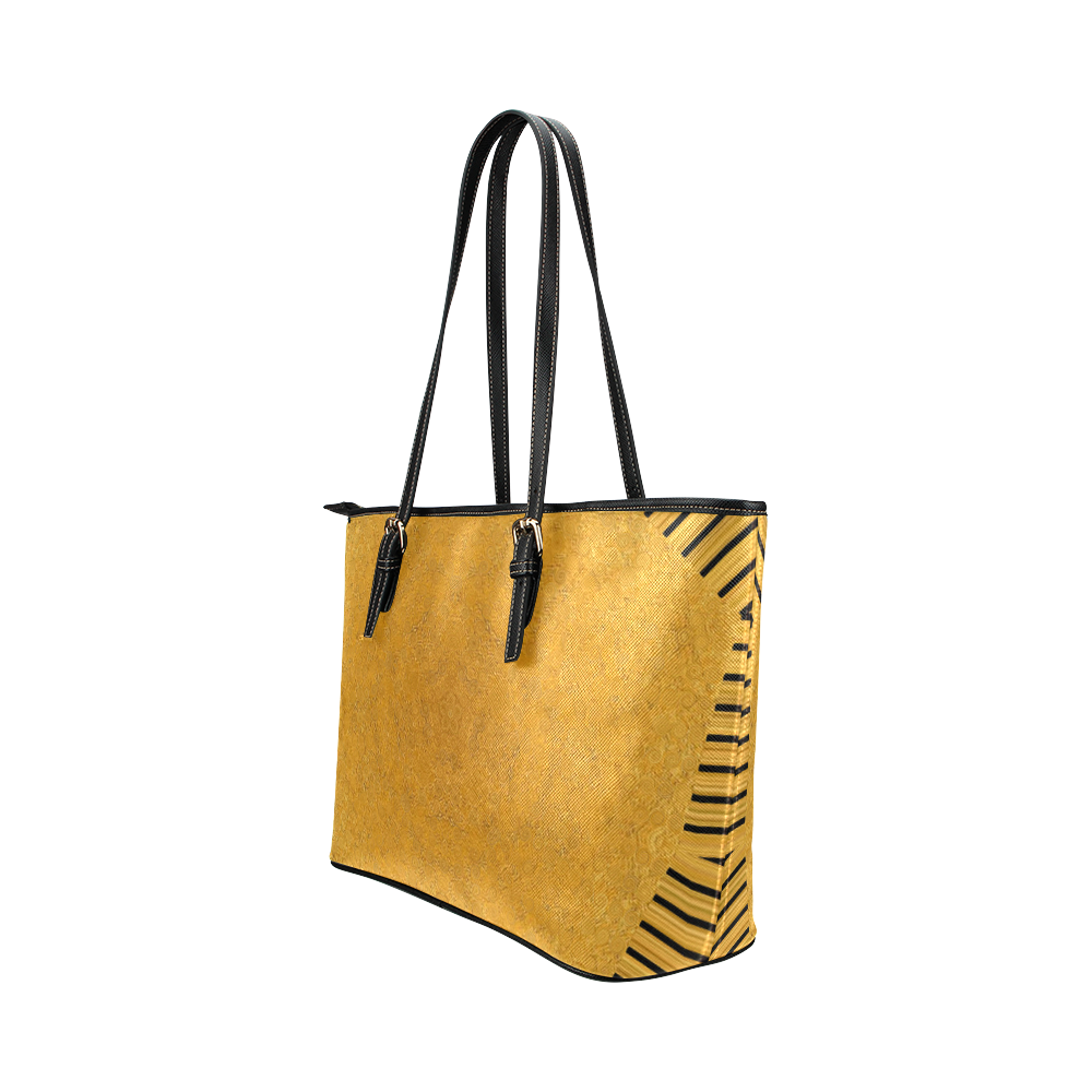 gold 4 Leather Tote Bag/Large (Model 1651)