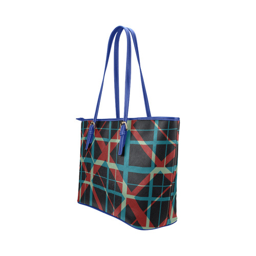 Plaid I Blue strap Hipster Style  Shoulder Bag Purse Leather Tote Bag/Small (Model 1651)