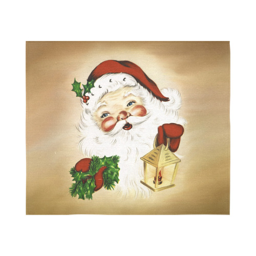 A cute Santa Claus with a mistletoe and a latern Cotton Linen Wall Tapestry 60"x 51"