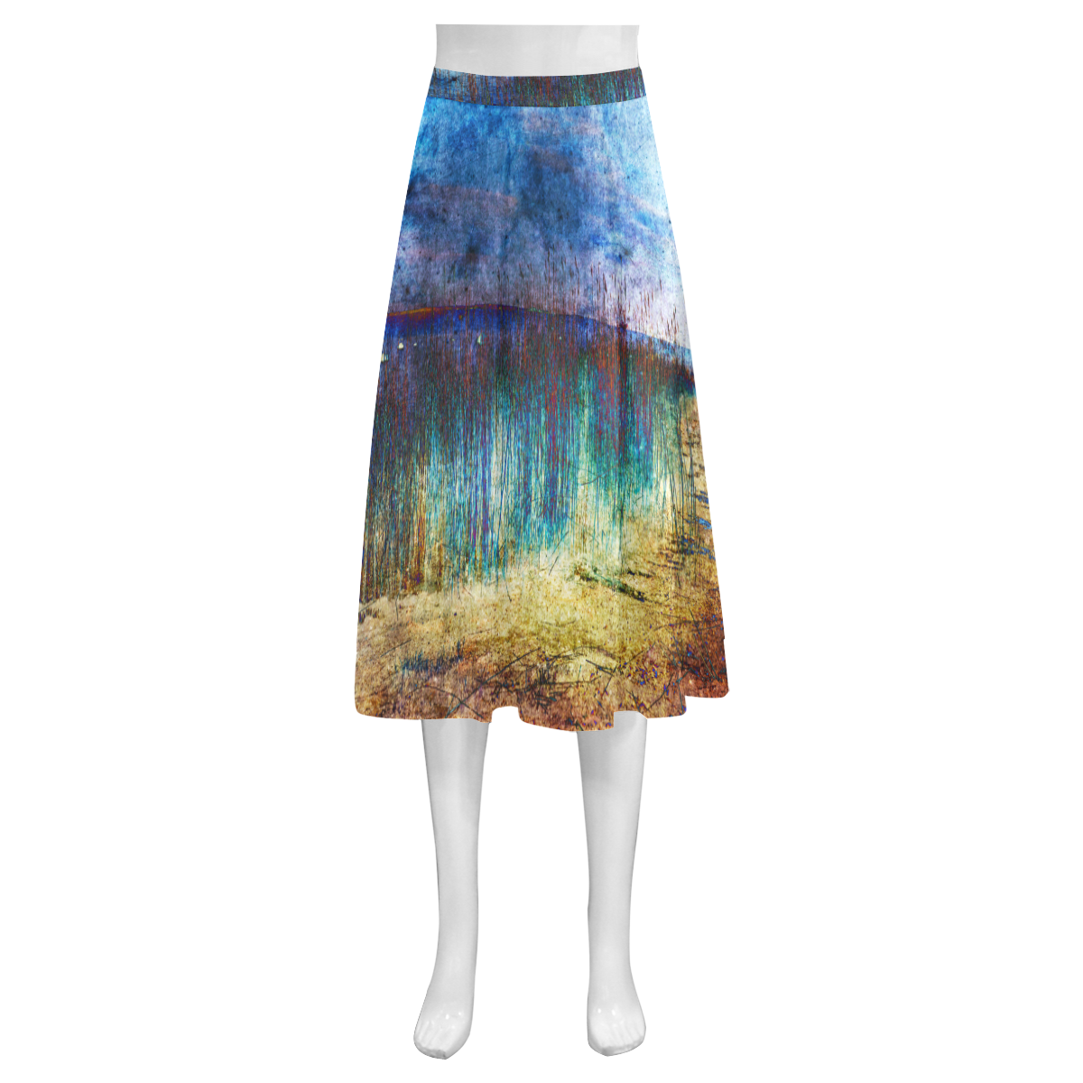 Blue Shore Mnemosyne Women's Crepe Skirt (Model D16)