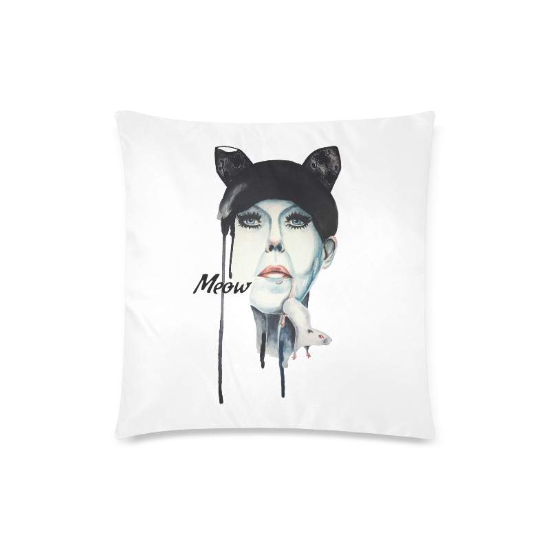 meow Custom Zippered Pillow Case 18"x18" (one side)