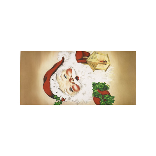 A cute Santa Claus with a mistletoe and a latern Area Rug 7'x3'3''