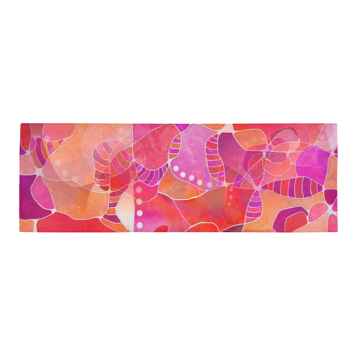 Meshuga Pink Pattern Area Rug 9'6''x3'3''