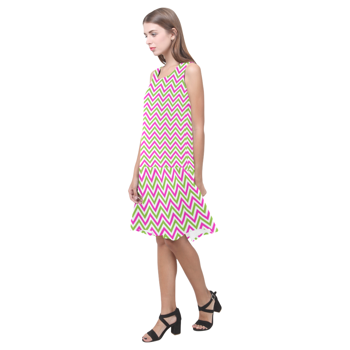 Pattern 20161002 Sleeveless Splicing Shift Dress(Model D17)