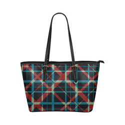 Plaid I Hipster Style  Shoulder Bag Purse Leather Tote Bag/Large (Model 1651)