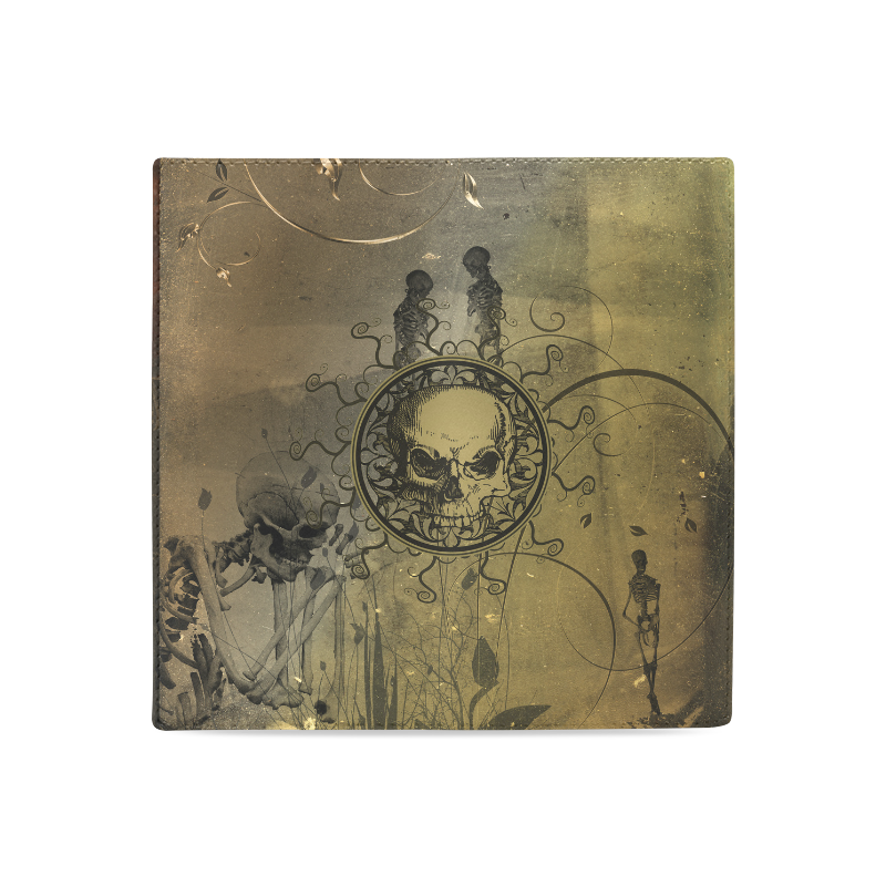 Amazing skull with skeletons Women's Leather Wallet (Model 1611)